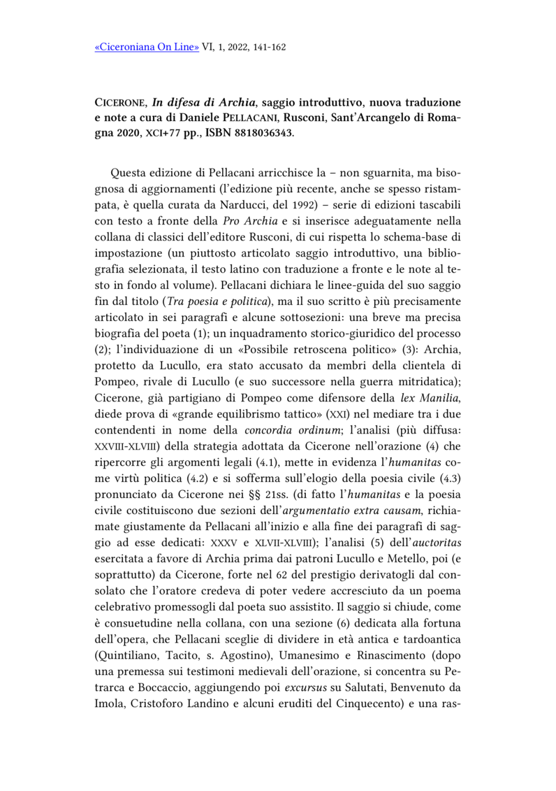 Open gallery for Cicerone, In difesa di Archia