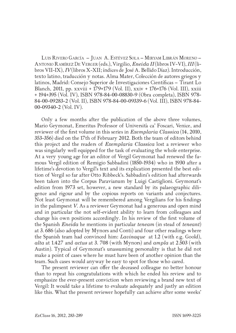 Open gallery for Virgilio, Eneida II (libros IV-VI), III (libros VII-IX), IV (libros X-XII: Indices de José A. Bellido Díaz)