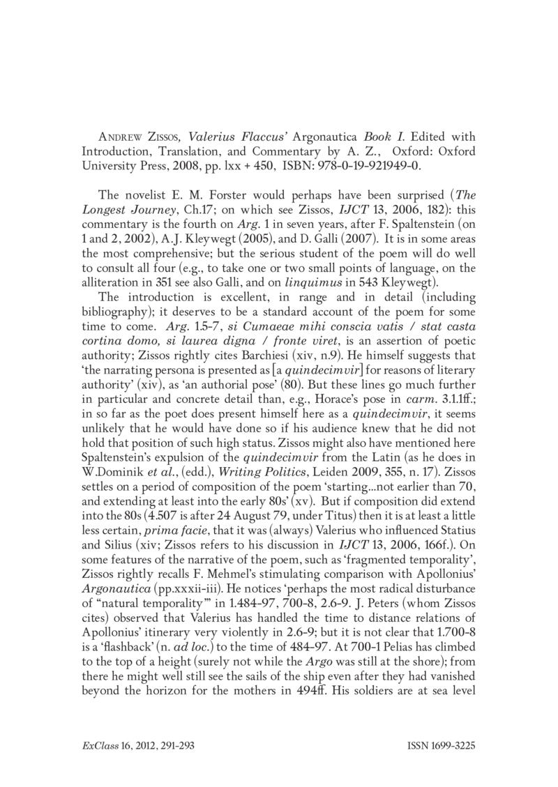 Open gallery for Valerius Flaccus’ "Argonautica", Book I