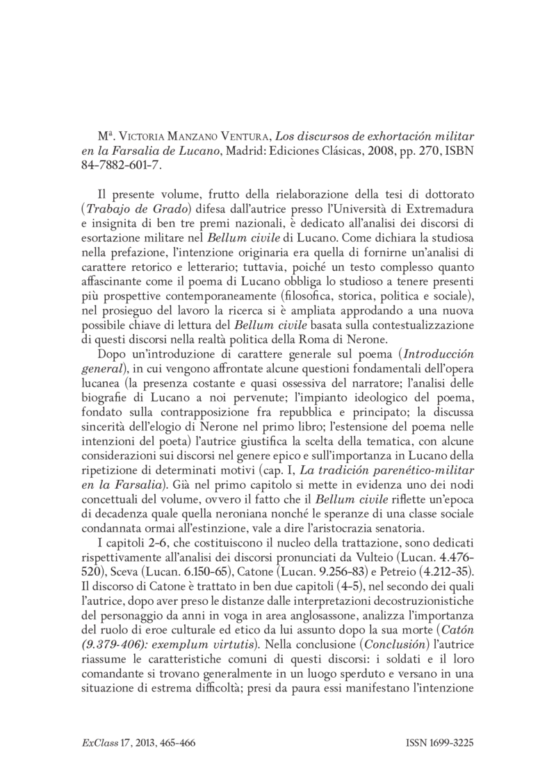 Open gallery for Los discursos de exhortación militar en la Farsalia de Lucano