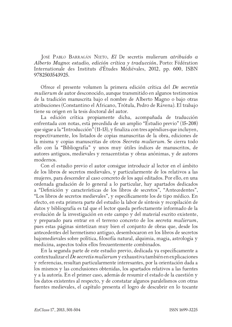 Open gallery for El "De secretis mulierum" atribuido a Alberto Magno