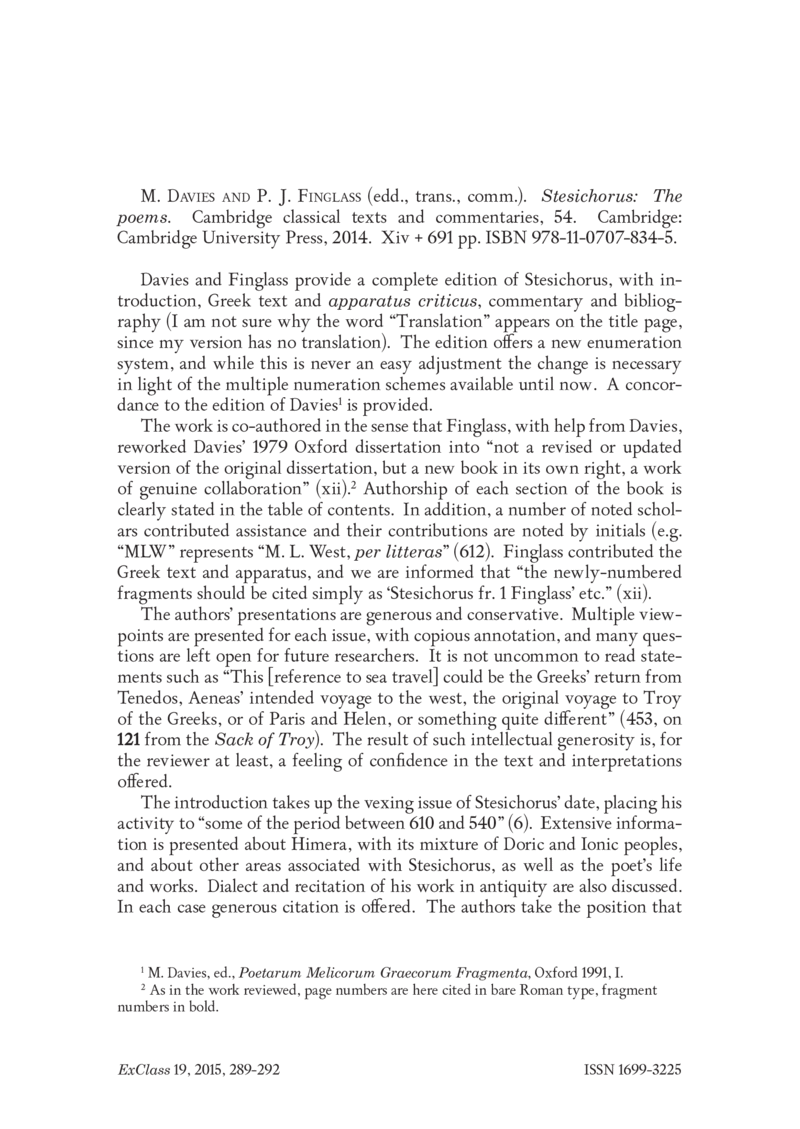 Open gallery for Stesichorus, The Poems