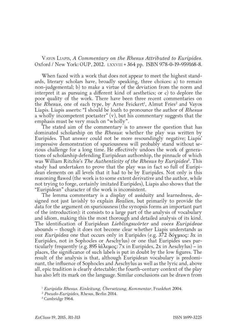 Open gallery for A Commentary on the "Rhesus" Attributed to Euripides