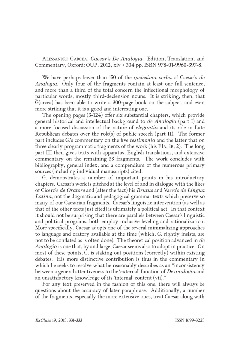 Open gallery for Caesar’s "De Analogia"