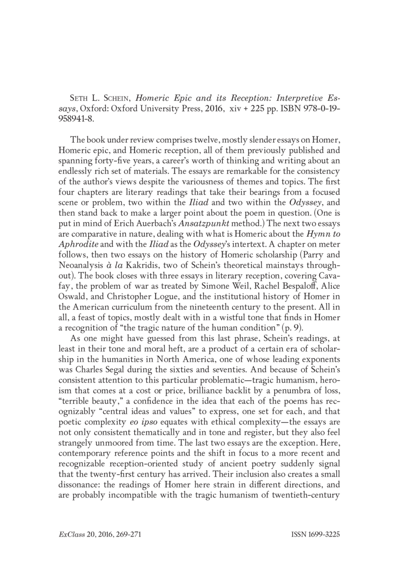 Open gallery for Homeric Epic and its Reception: Interpretive Essays