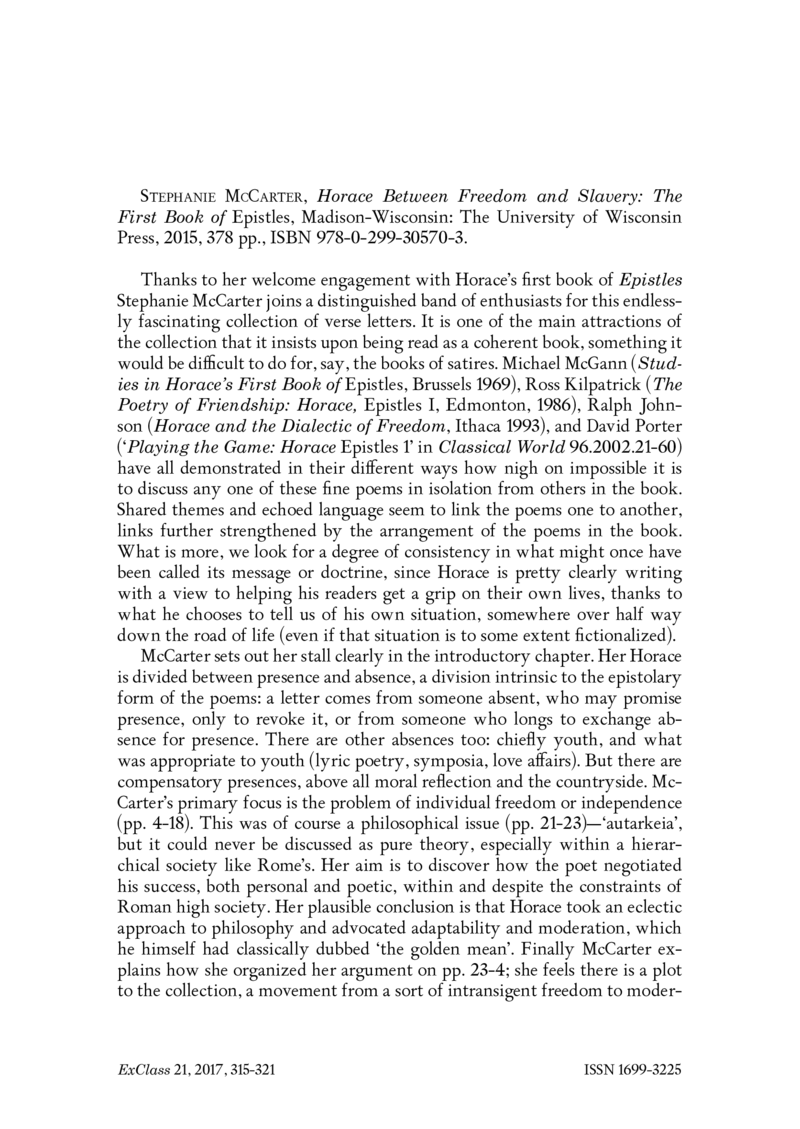 Open gallery for Horace Between Freedom and Slavery