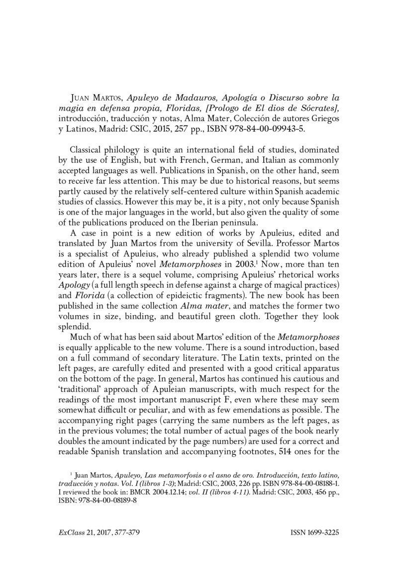 Open gallery for Apuleyo de Madauros, Apología o Discurso sobre la magia en defensa propia