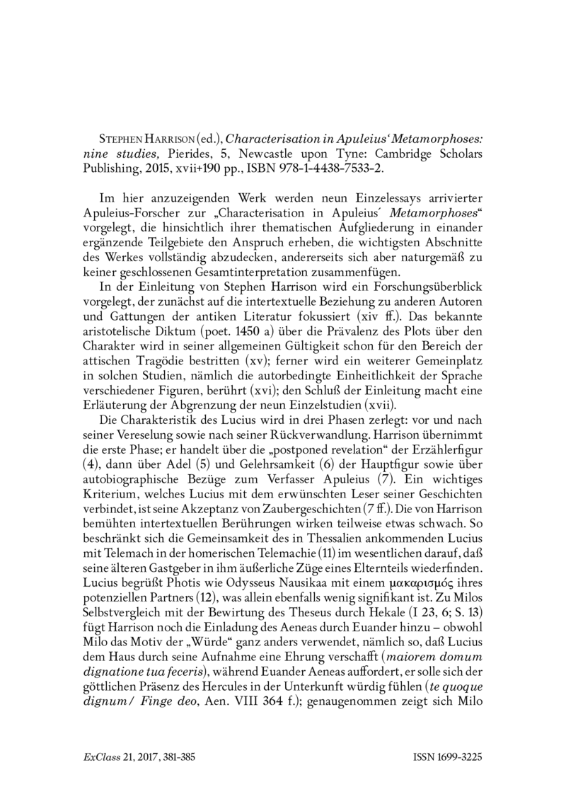 Open gallery for Characterisation in Apuleius‘ Metamorphoses