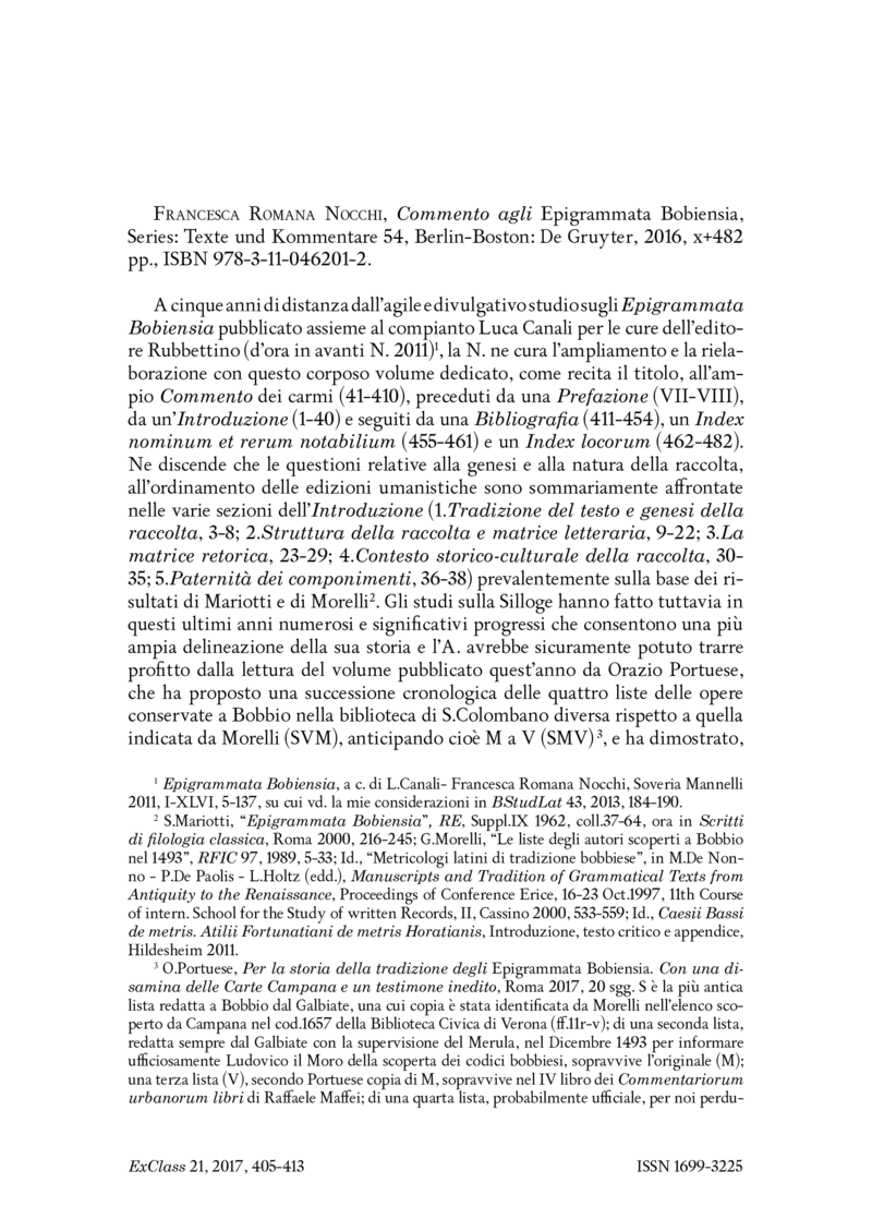 Open gallery for Commento agli "Epigrammata Bobiensia"