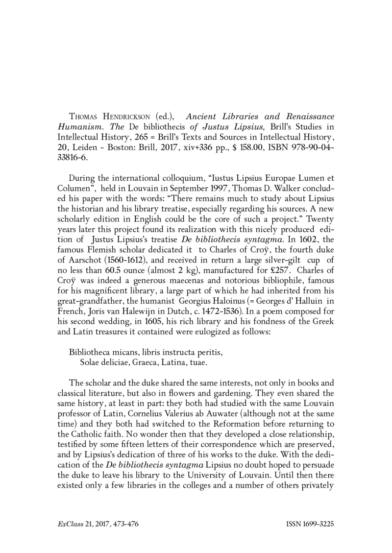 Open gallery for Ancient Libraries and Renaissance Humanism