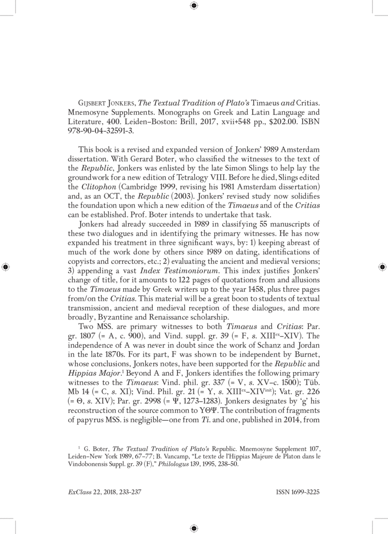 Open gallery for The Textual Tradition of Plato’s Timaeus and Critias