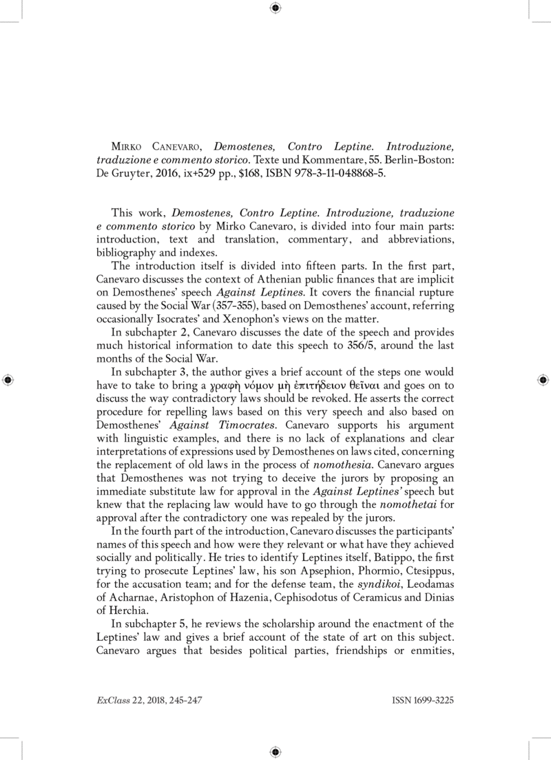 Open gallery for Demostene, Contro Leptine