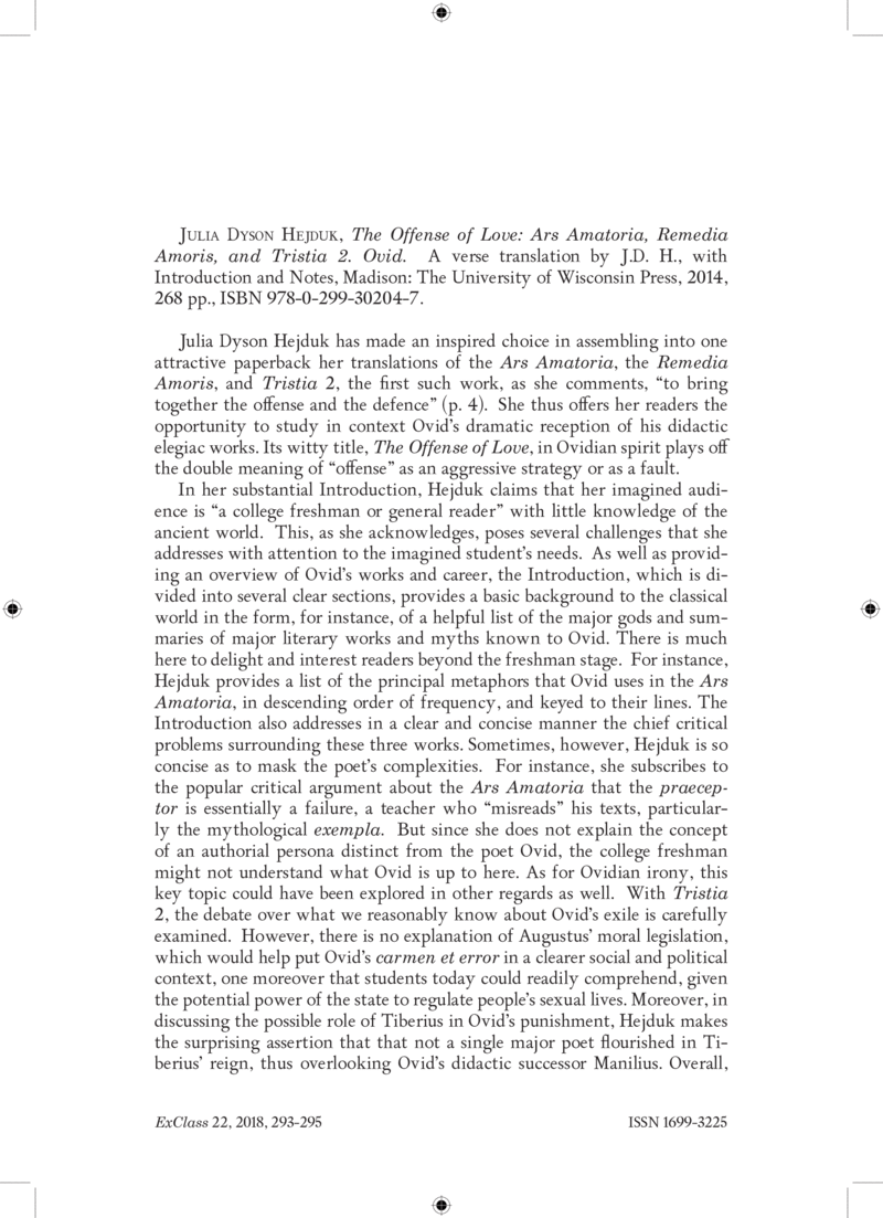 Open gallery for The Offense of Love: Ars Amatoria, Remedia Amoris, and Tristia 2