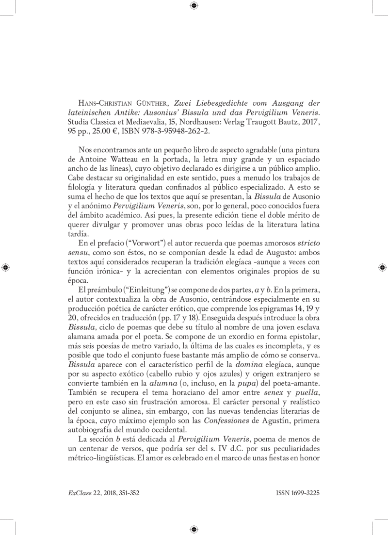 Open gallery for Zwei Liebesgedichte vom Ausgang der lateinischen Antike: Ausonius’ Bissula und das Pervigilium Veneris