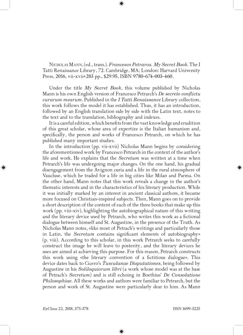 Open gallery for Francesco Petrarca, My Secret Book