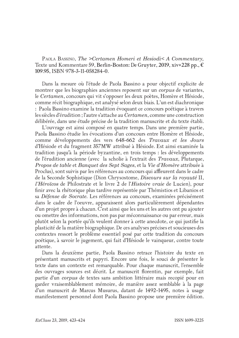 Open gallery for The "Certamen Homeri et Hesiodi"