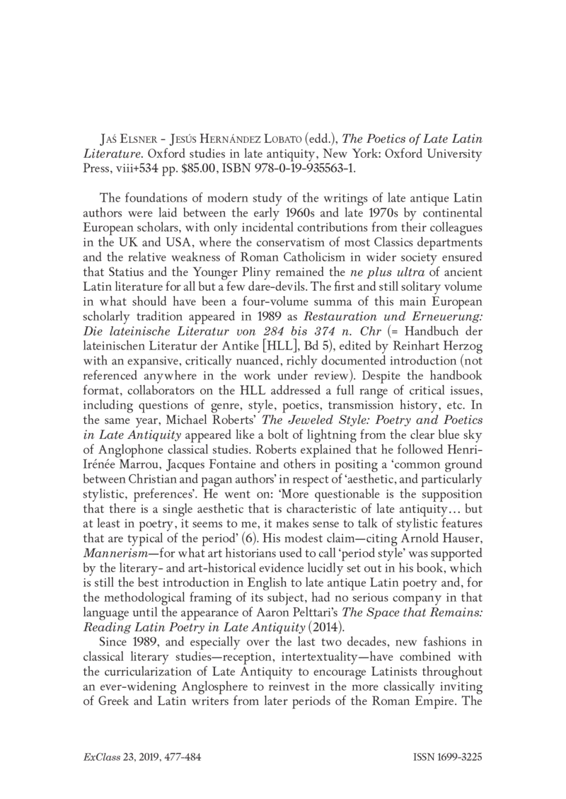 Open gallery for The Poetics of Late Latin Literature