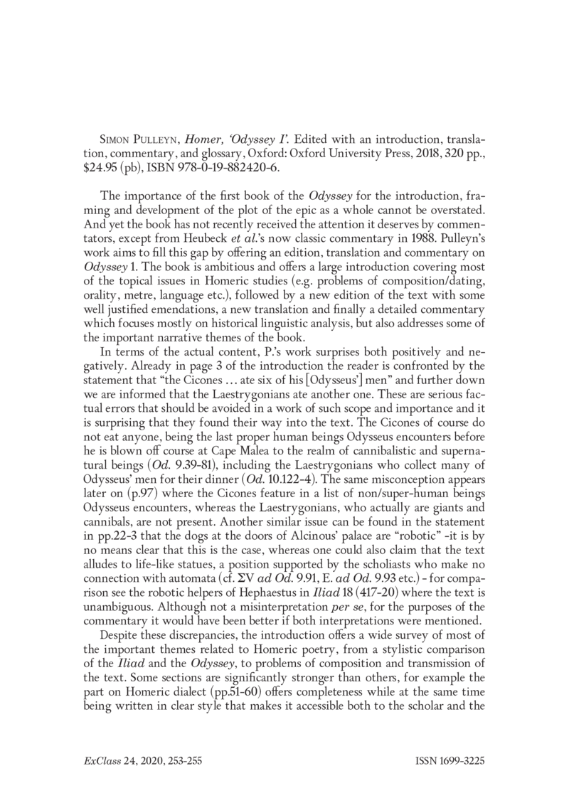 Open gallery for Homer, "Odyssey", Book I