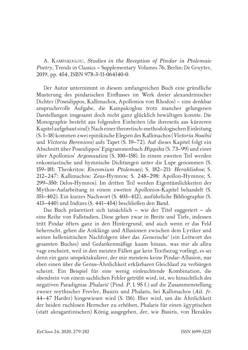 Open gallery for Studies in the Reception of Pindar in Ptolemaic Poetry