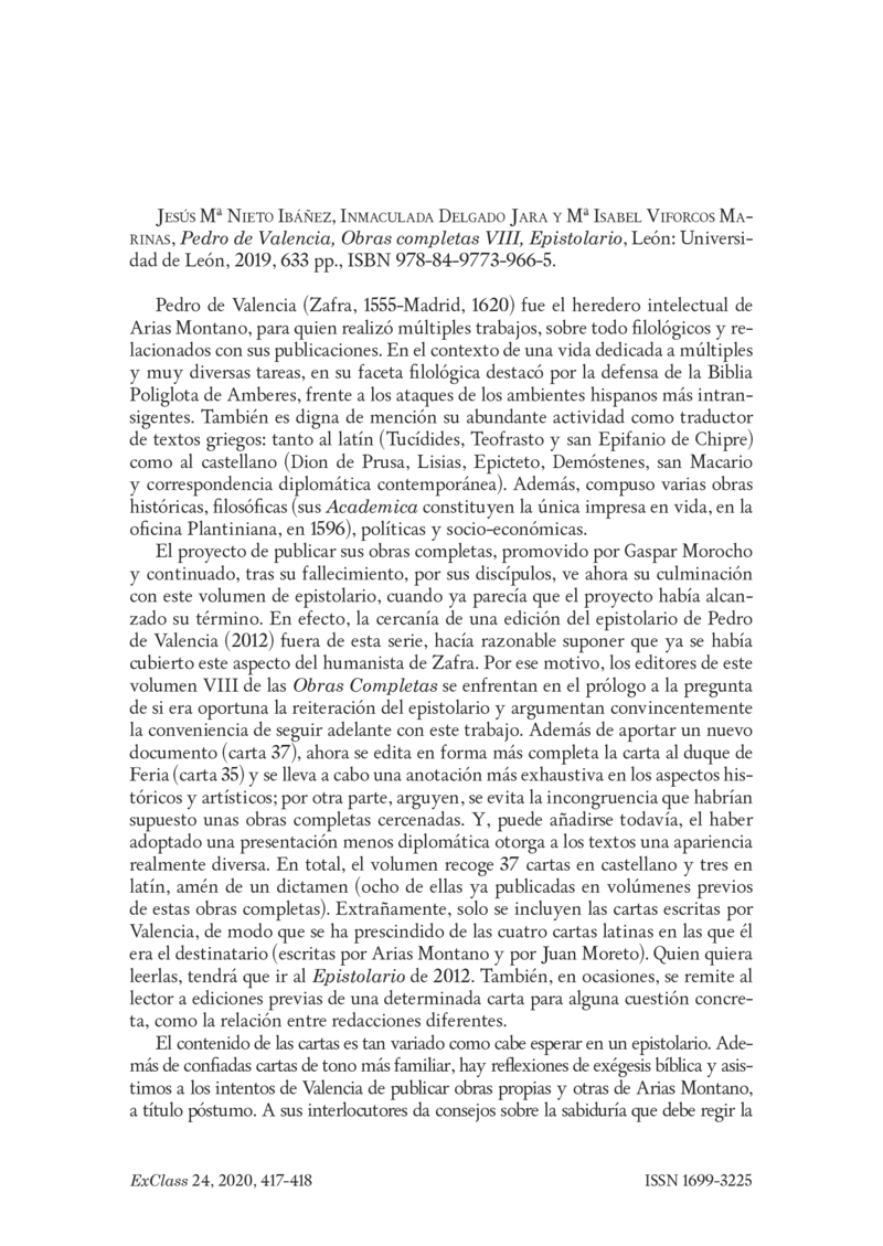 Open gallery for Pedro de Valencia, Obras completas