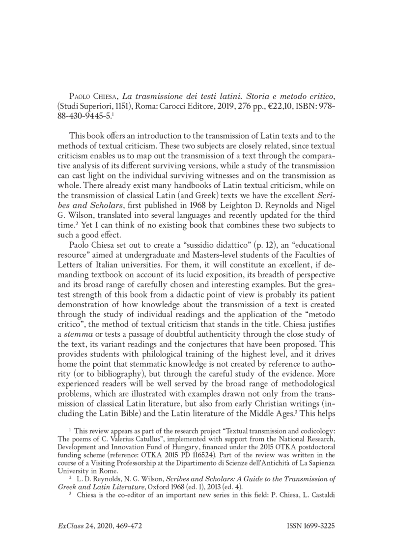 Open gallery for La trasmissione dei testi latini