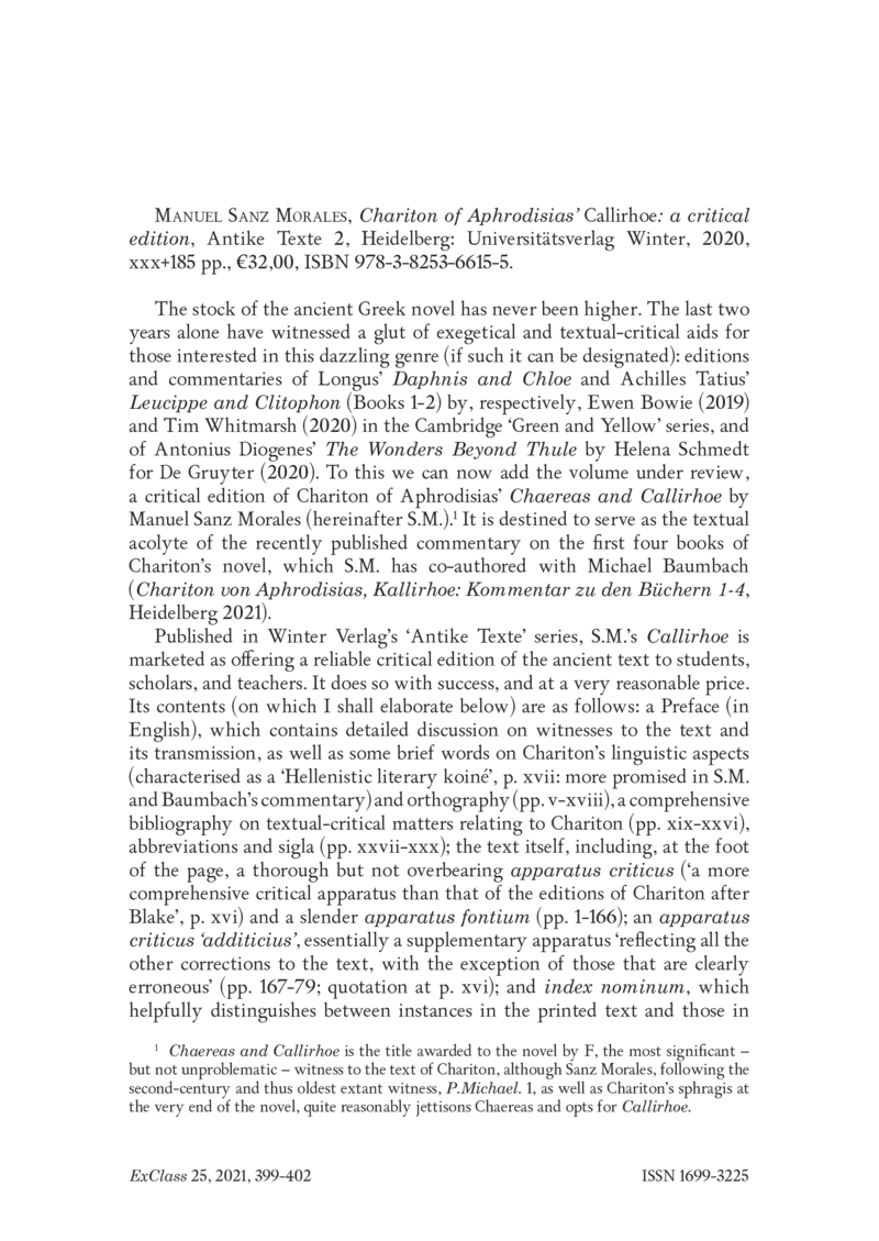 Open gallery for Chariton of Aphrodisias’ Callirhoe