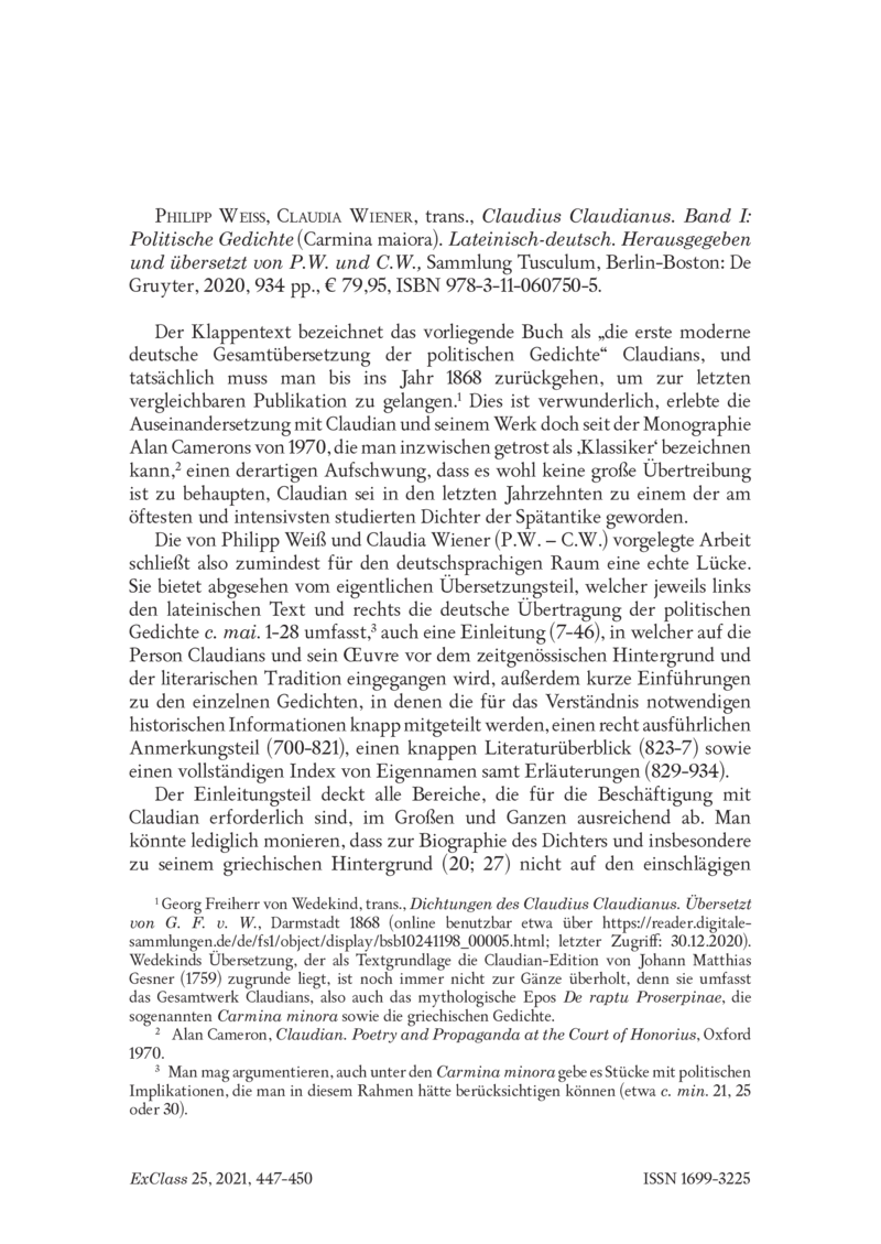 Open gallery for Claudius Claudianus. Band 1: Politische Gedichte (Carmina maiora)