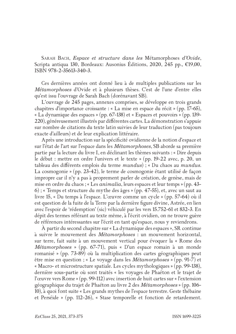 Open gallery for Espace et structure dans les "Métamorphoses" d’Ovide