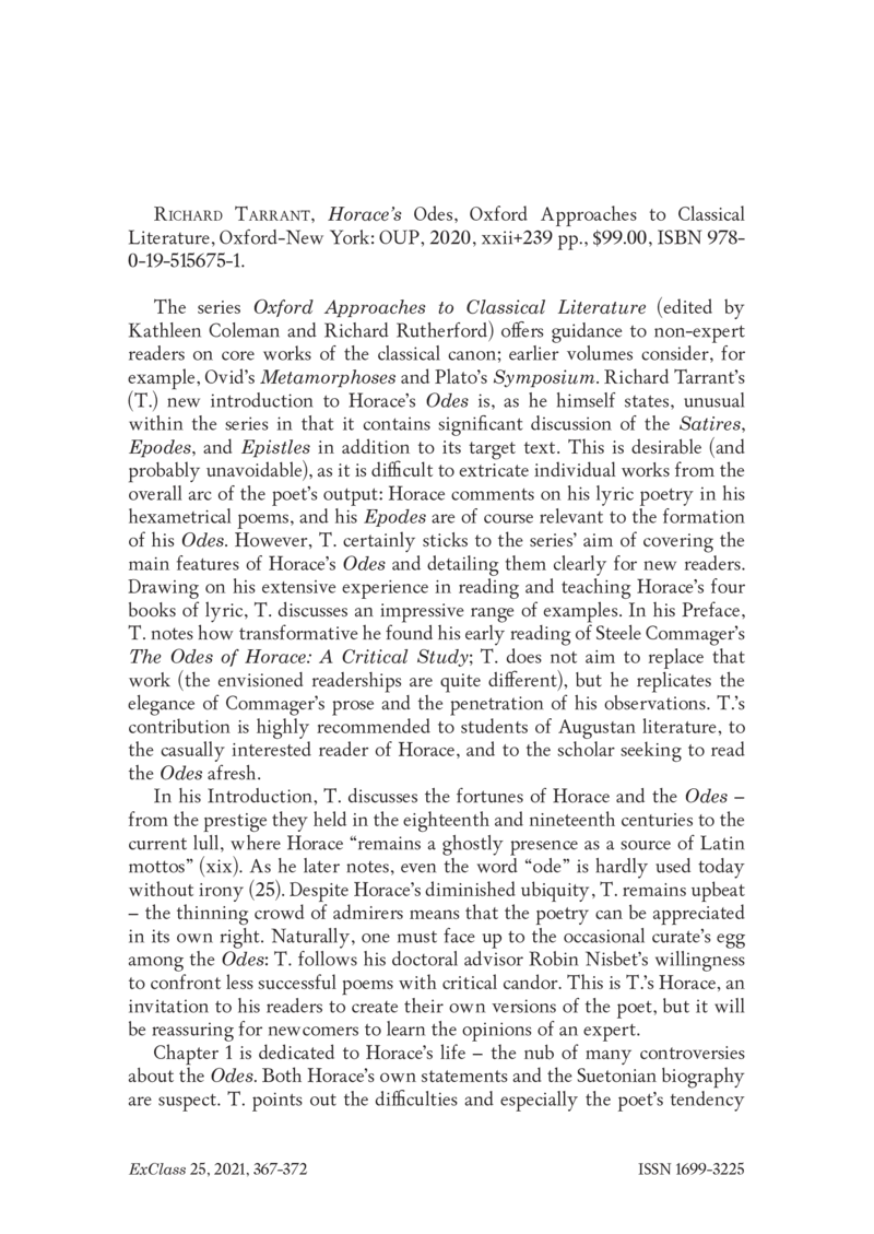 Open gallery for Horace's "Odes"