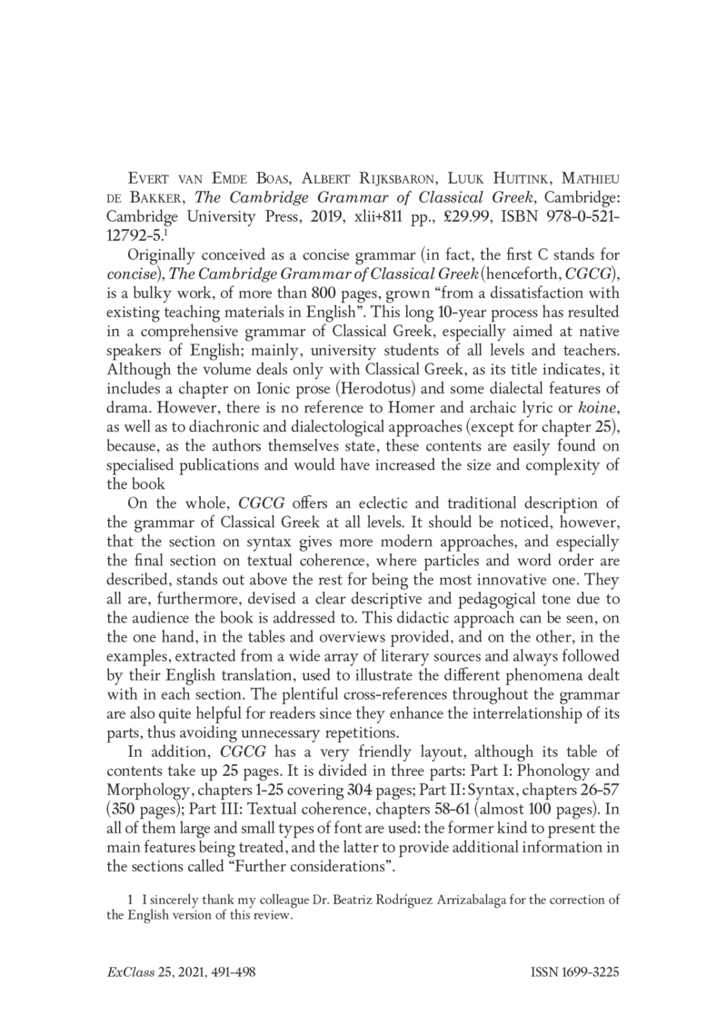 Open gallery for The Cambridge Grammar of Classical Greek