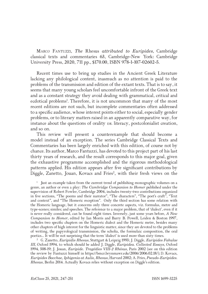 Open gallery for The "Rhesus" Attributed to Euripides