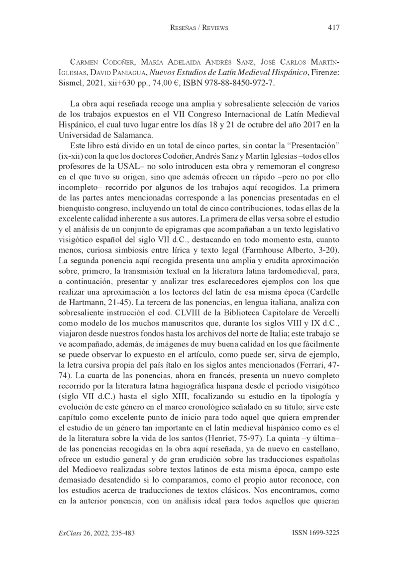 Open gallery for Nuevos Estudios de Latín Medieval Hispánico