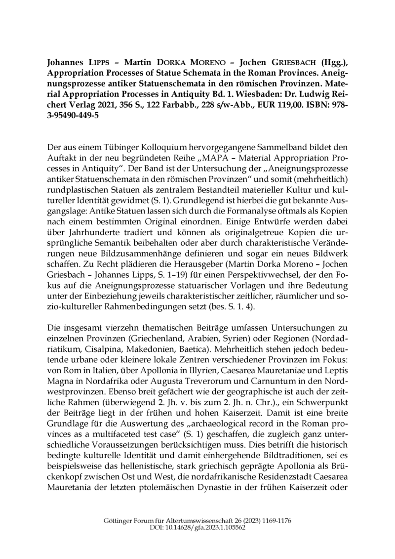 Open gallery for Appropriation Processes of Statue Schemata in the Roman Provinces