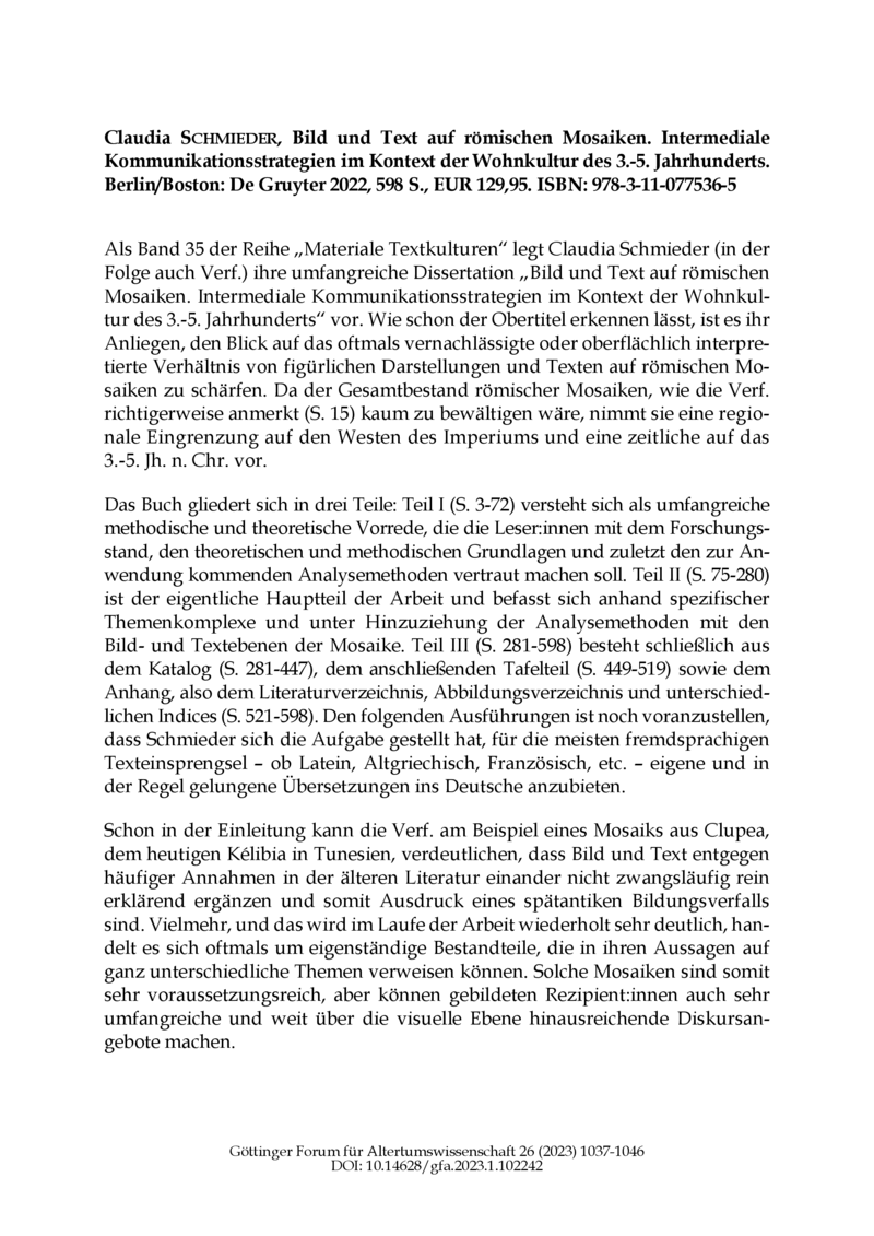 Open gallery for Bild und Text auf römischen Mosaiken