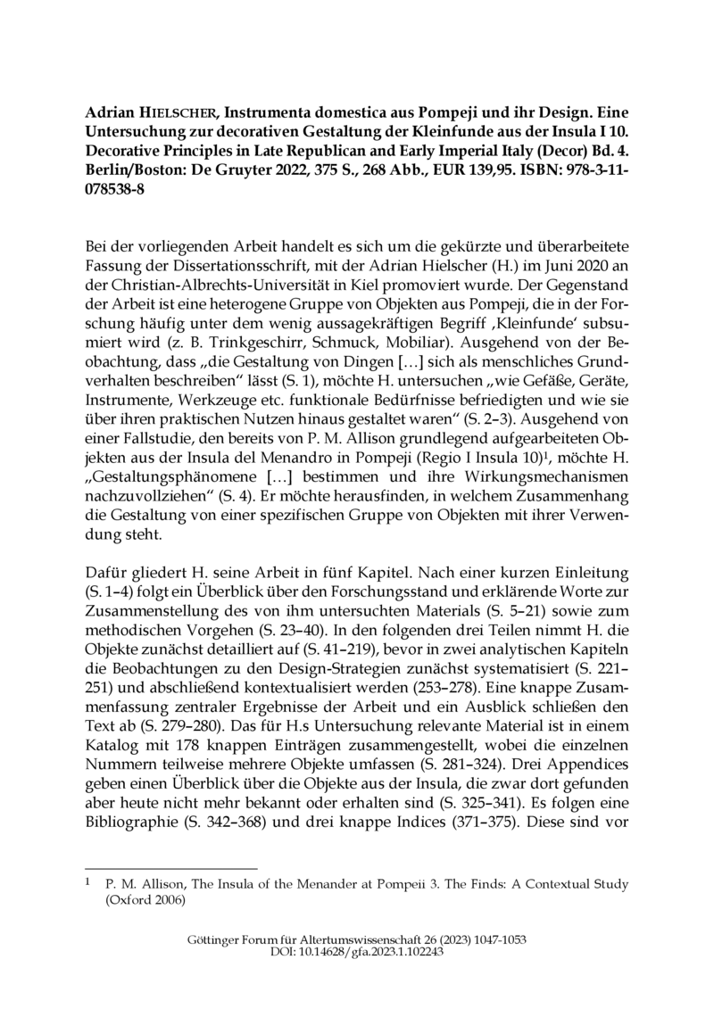 Open gallery for "Instrumenta domestica" aus Pompeji und ihr Design