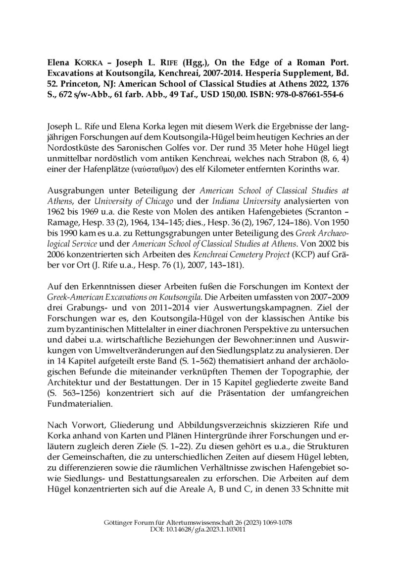 Open gallery for On the Edge of a Roman Port. Excavations at Koutsongila, Kenchreai, 2007-2014