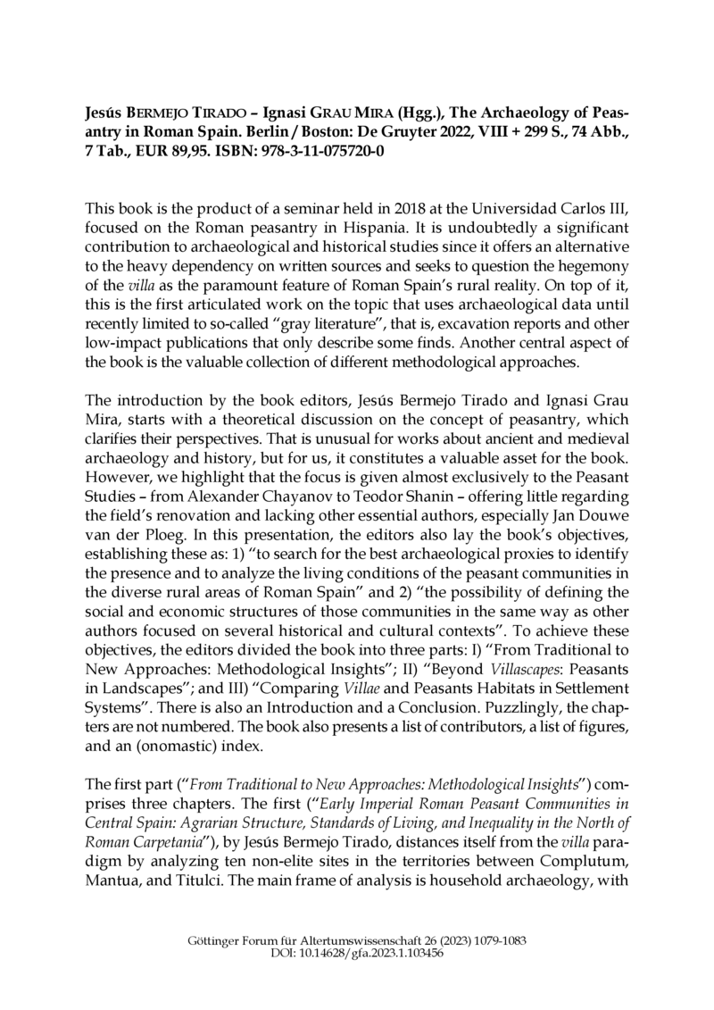 Open gallery for The Archaeology of Peasantry in Roman Spain