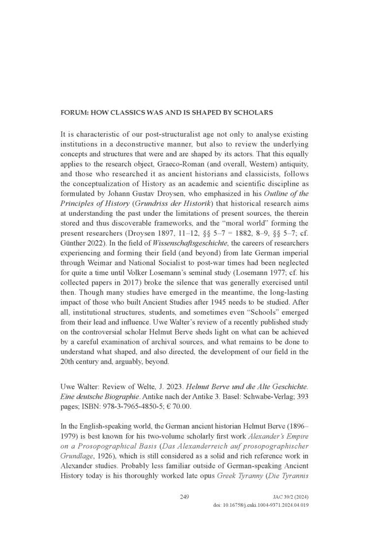 Open gallery for Helmut Berve und die Alte Geschichte