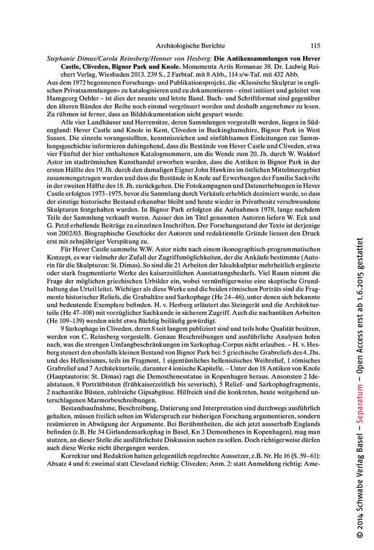 Open gallery for Die Antikensammlungen von Hever Castle, Cliveden, Bignor Park und Knole