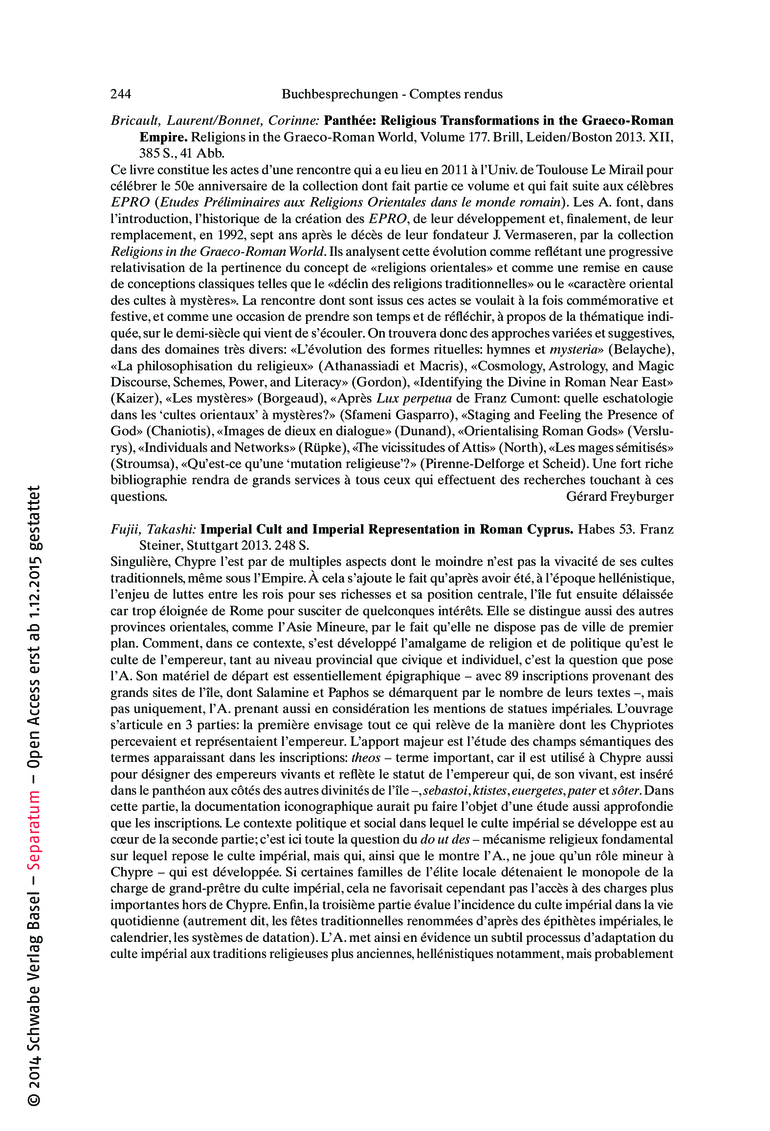 Open gallery for Panthée: Religious Transformations in the Graeco-Roman Empire