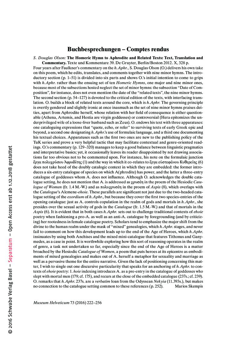 Open gallery for The Homeric Hymn to Aphrodite and Related Texts