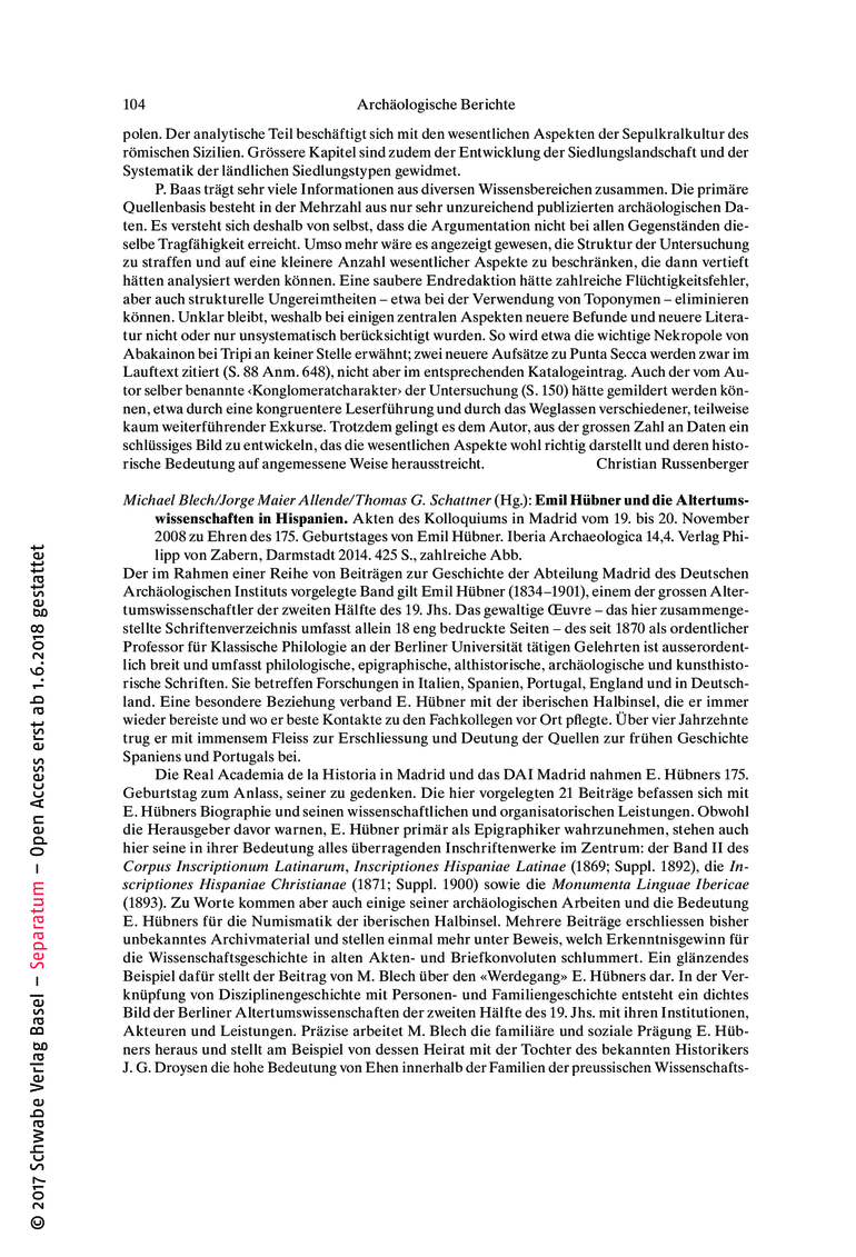 Open gallery for Emil Hübner und die Altertumswissenschaften in Hispanien