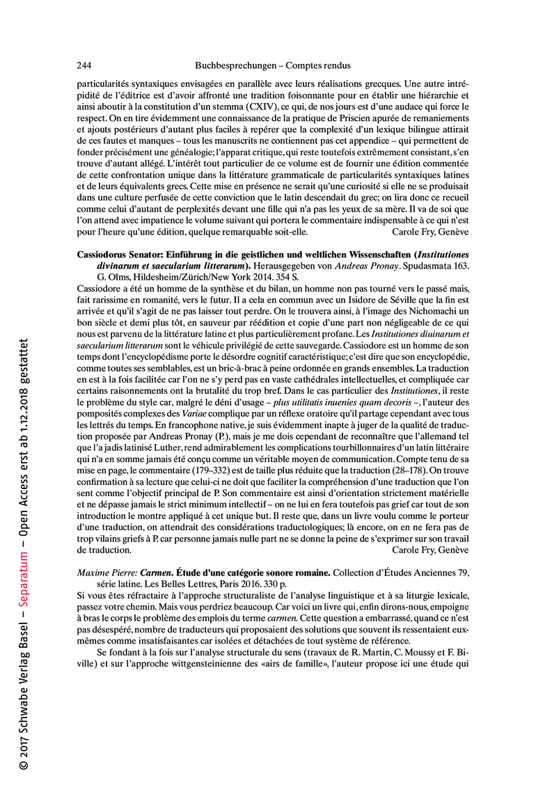 Open gallery for Cassiodorus Senator: Einführung in die geistlichen und weltlichen Wissenschaften
