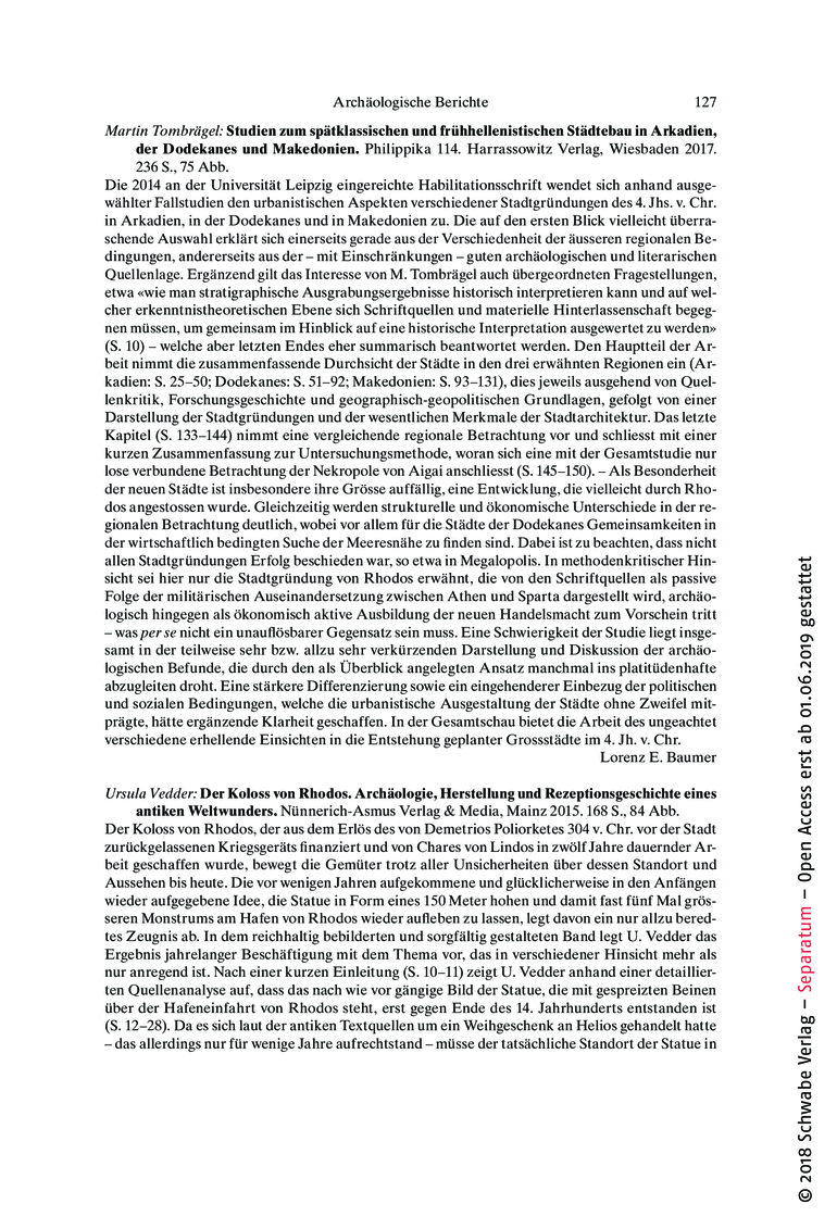 Open gallery for Studien zum spätklassischen und frühhellenistischen Städtebau in Arkadien, der Dodekanes und Makedonien