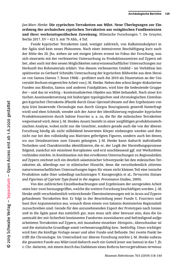 Open gallery for Die zyprischen Terrakotten aus Milet