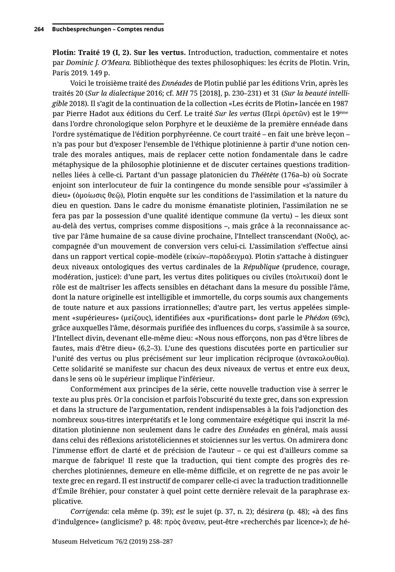 Open gallery for Plotin, Traité 19 (I, 2): Sur les vertus