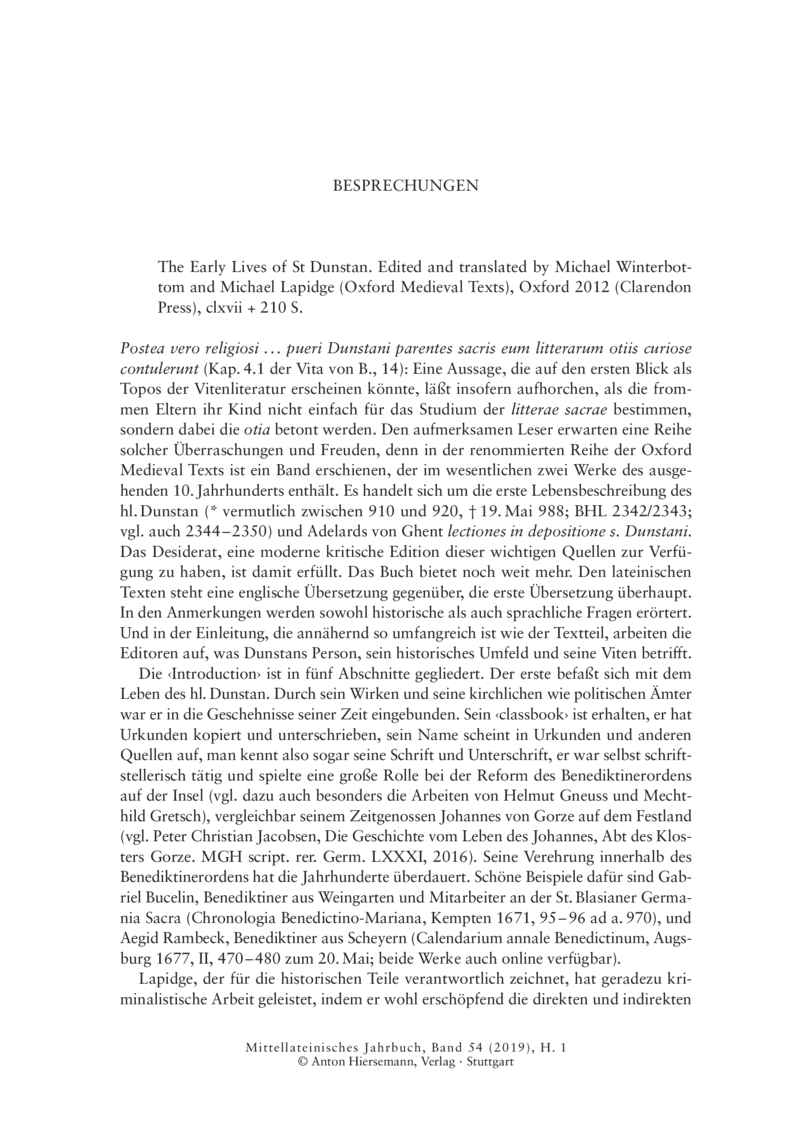 Open gallery for The Early Lives of St Dunstan