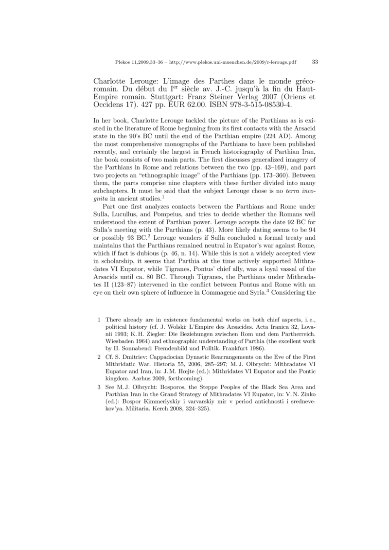 Open gallery for L'image des Parthes dans le monde gréco-romain