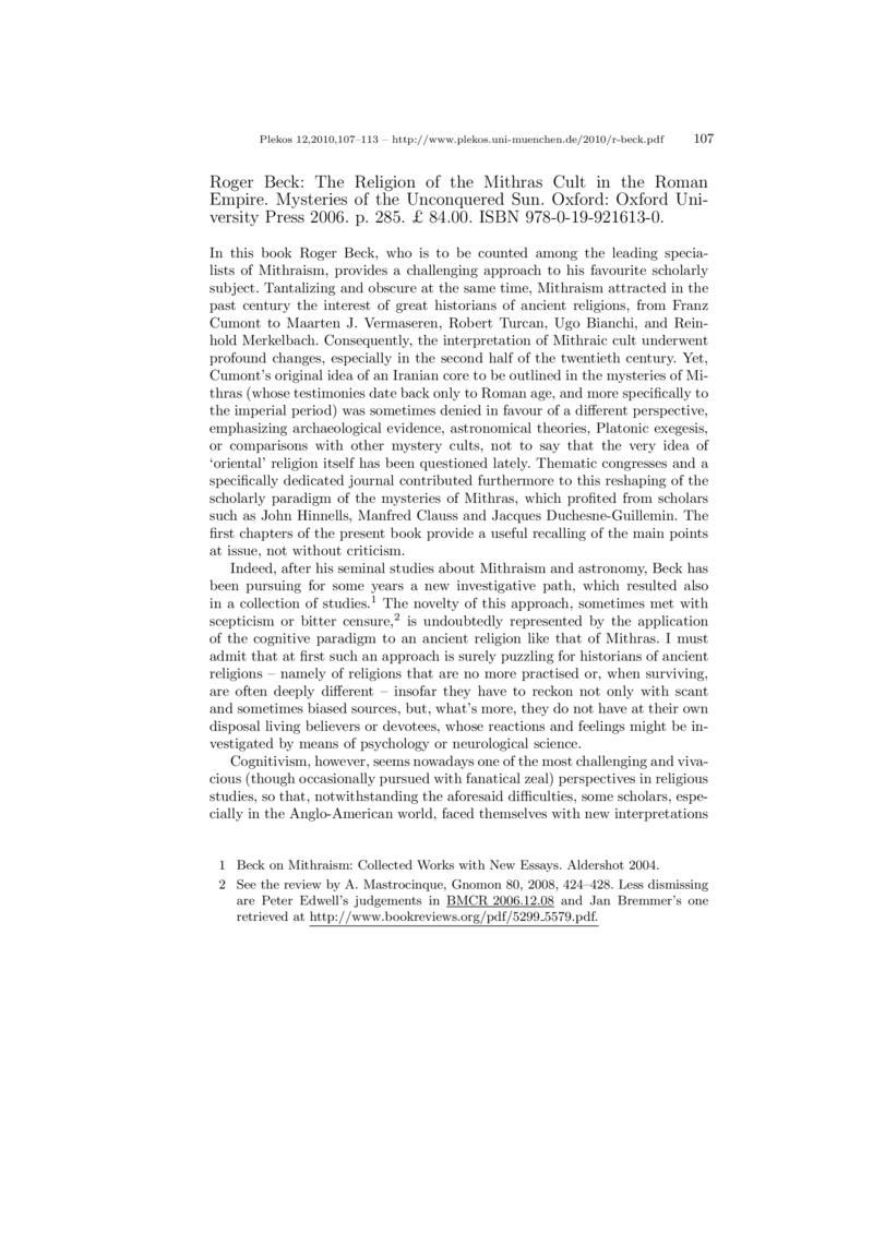 Open gallery for The Religion of the Mithras Cult in the Roman Empire