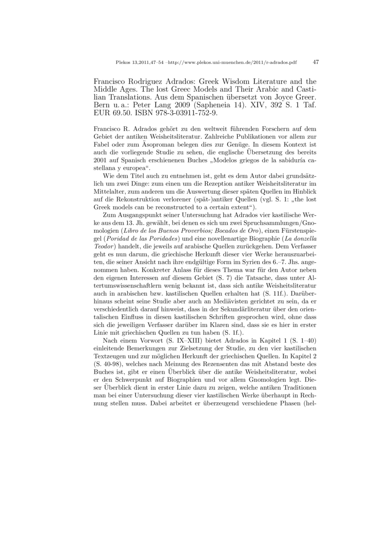 Open gallery for Greek Wisdom Literature and the Middle Ages